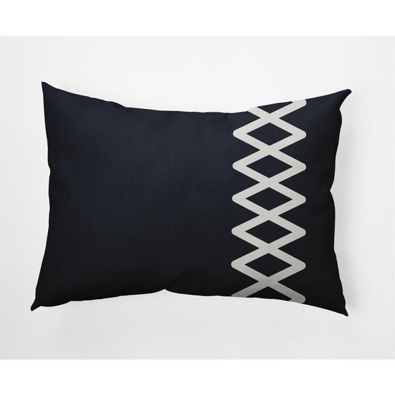 E by Design Zipper Stripe Nautical Indoor/Outdoor Lumbar Throw Pillow