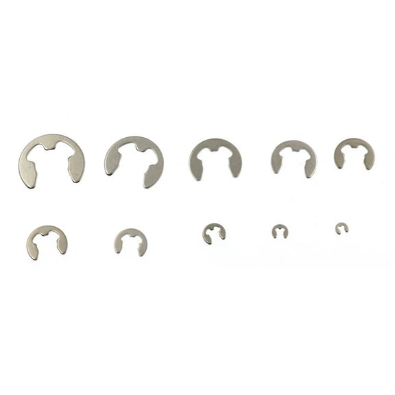 E-clip 120PCS 304 Stainless Steel E-Clip Assortment Kit M1.5-10 Circlip External Retaining Rings Set