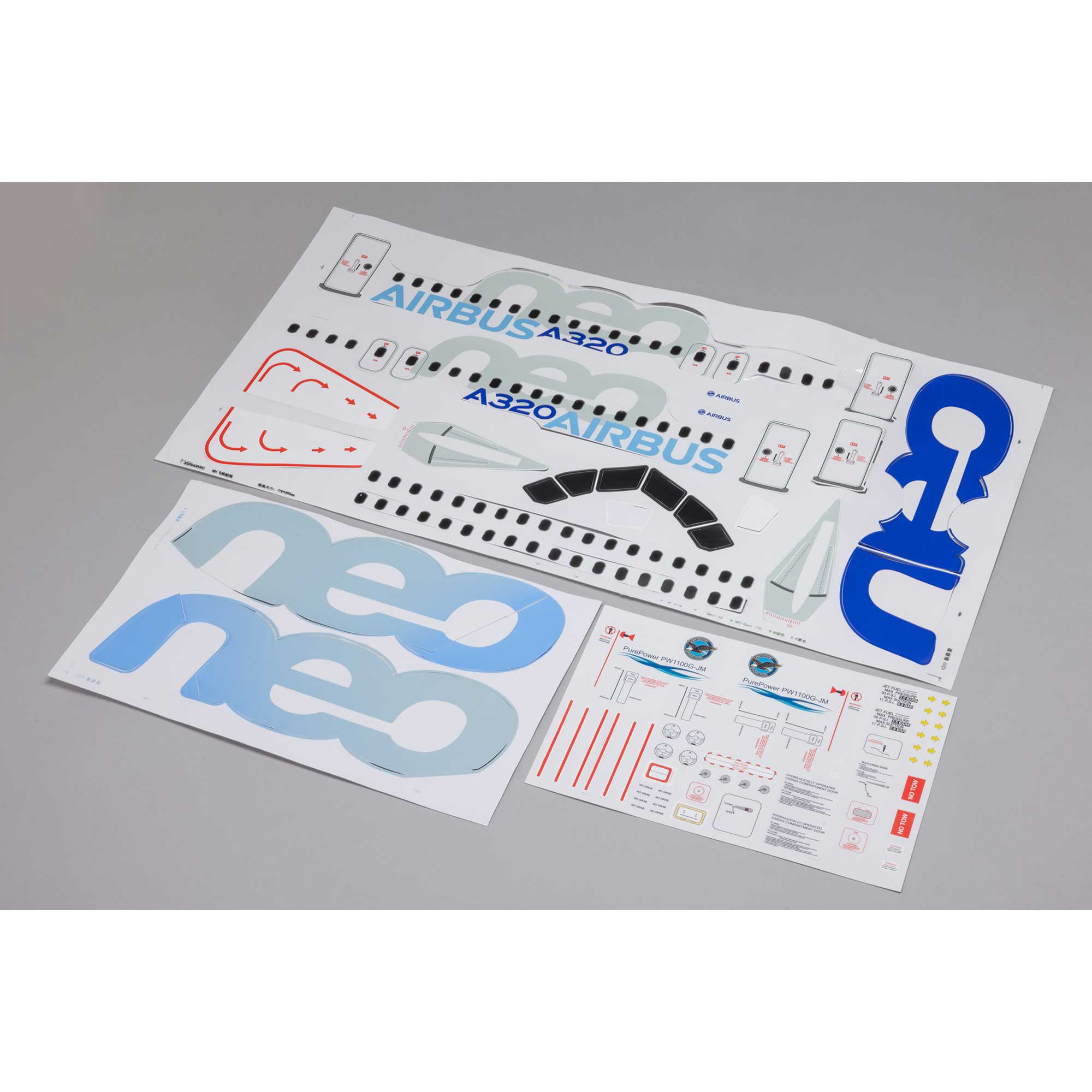 E-flite Decal Set Airbus A320neo 1.5m Airliner 64mm EDF Jet EFL-2553 RC Sport Airplanes