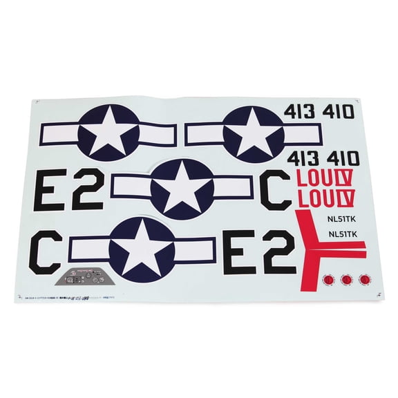 E-flite Decal Set P-51D 1.5m- EFL01270 Decals Trim Pilots Scale Accys
