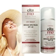 E-l-ta M-D UV Daily Facial Moisturizer with SPF 40 and Zinc Oxide, Lightweight Broad Spectrum Hydration Cream with Hyaluronic Acid for Dry and Mature Skin, 1.7 fl oz Pump