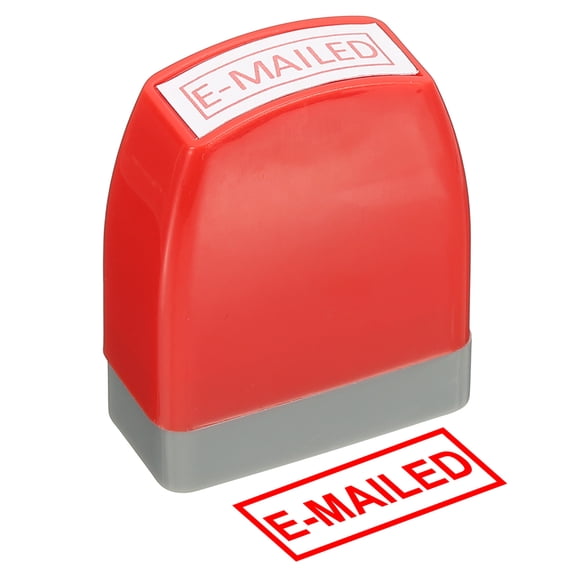 E-mailed Notice Stamp Self Inking, Red Ink Office Stamps Pre Inked Message Stamp Refillable Business Stamp, Red