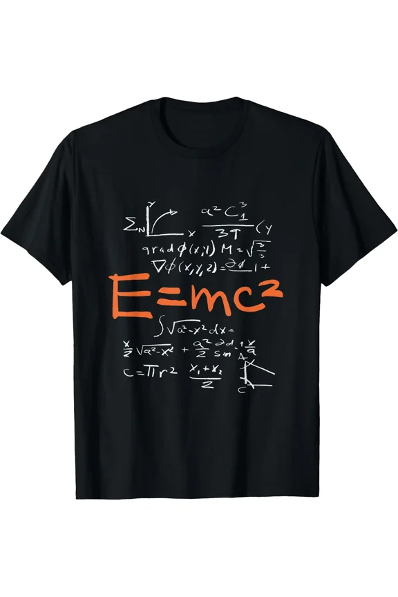 E=mc2 Math and Science Equations Albert Einstein Physics Formula Unisex T-Shirt, S-5XL