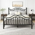 thumbnail image 1 of E-Motie Metal Bed Frame Queen Size with Vintage Victorian Headboard & Footboard, Black, 1 of 9