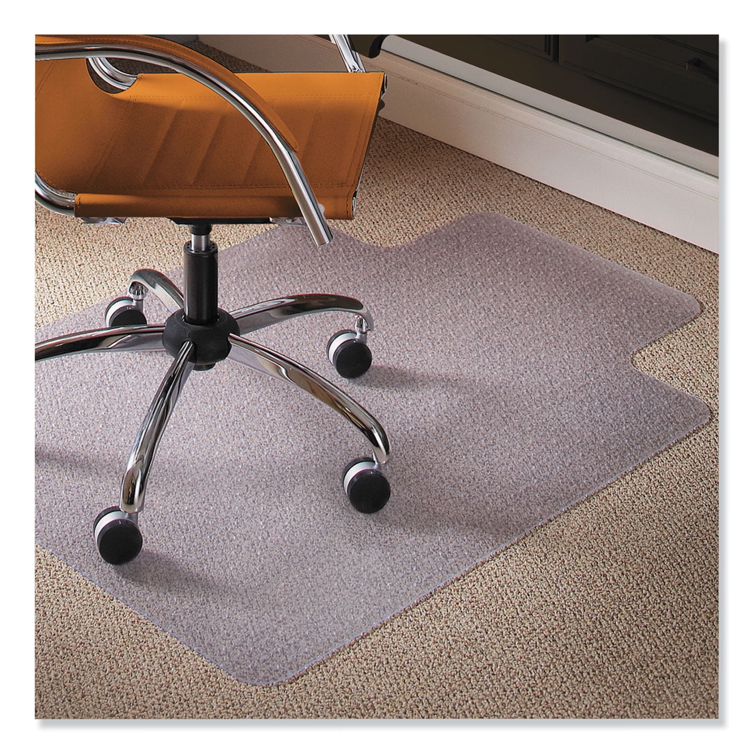 E.s. Robbins Natural Origins Chair Mat With Lip For Carpet, 36 X 48, Clear