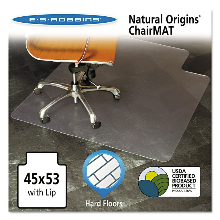 Natural Origins Chair Mat with Lip For Hard Floors, 45 x 53, Clear Natural Origins Chair Mat with Lip For Hard Floors, 45 x 53, Clear