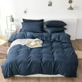 thumbnail image 1 of E.share 4-Piece Solid Blue Duvet Set, Full Size, 1 of 5