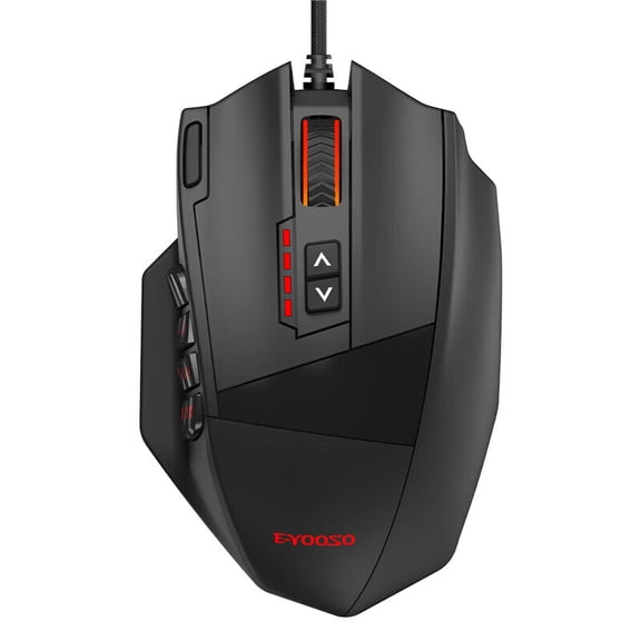 E-yooso X-39 PRO Gaming Mouse with 12 Side Buttons, Optical Wired Ergonomic Mouse with Max 12,400DPI, High Precision, 18 Programmable Macro