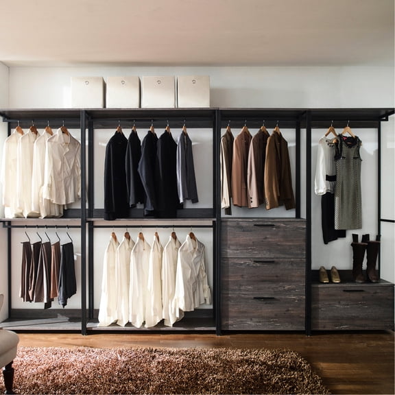 E0 Grade Walk-in Closet: Metal Frame, Extra Deep Storage Scratch Stylish And Functional
