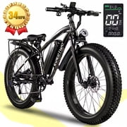 EOEOTWO Electric Bike for Adults, 1500W Motor 34MPH, 26 Fat Tire Ebike, 48V 15Ah Battery 60 Miles Range, Aluminum Alloy Mountain Bicycle UL2849