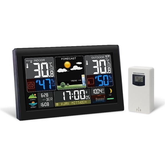 E0160 Wireless Weather Station Thermometer Hygrometer Temperature Meter Forecast With Radio Control Time Function ,High Precision