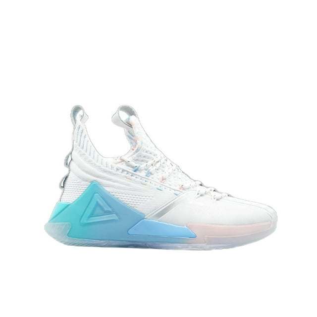 [E01911] Mens Peak Taichi Shark White Sky Blue Basketball Shoes - 12