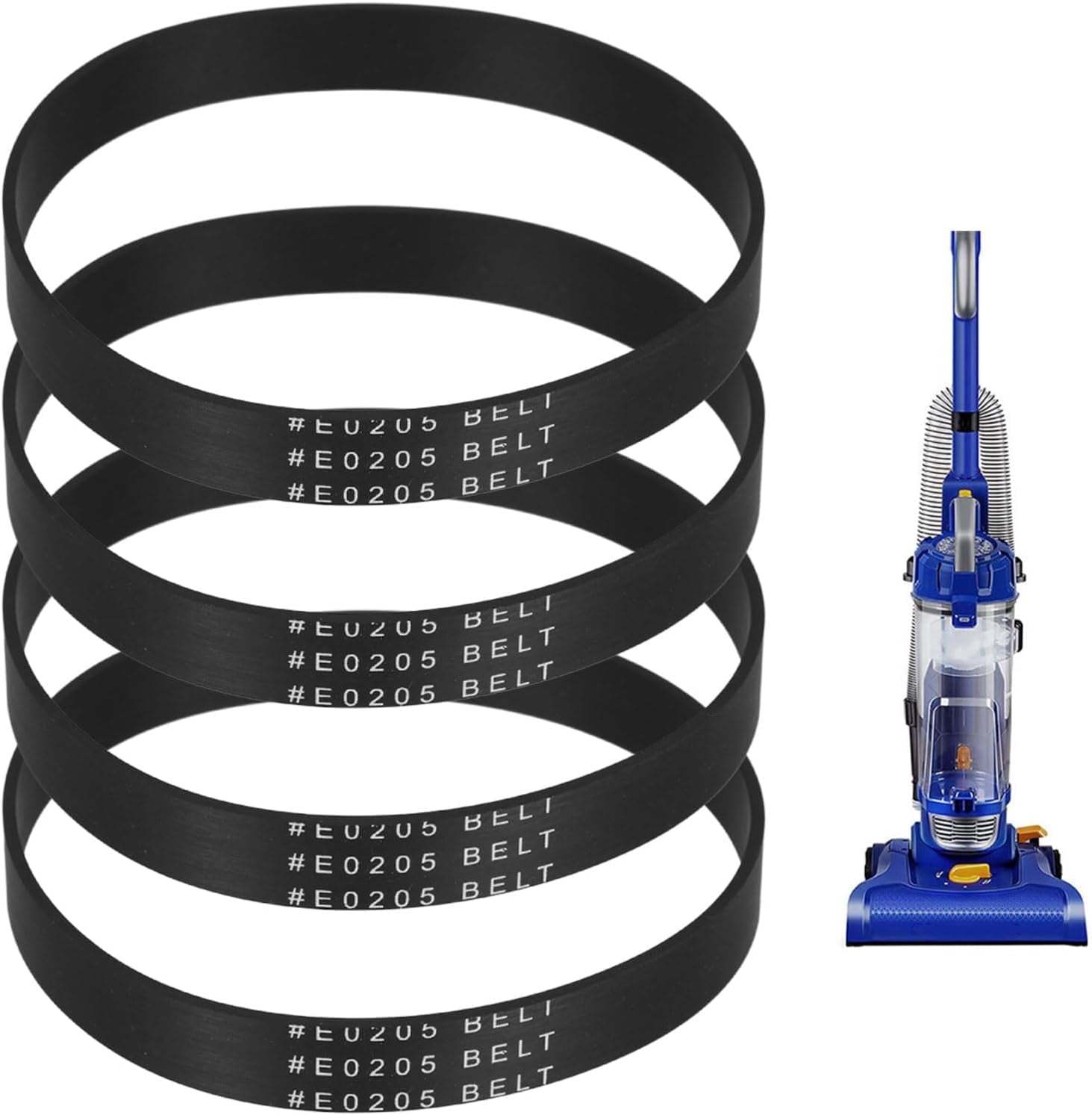 E0205 Vacuum Belts Replacement Fit for Eureka PowerSpeed Bagless Upright Cleaner NEU182b NEU181 NEU180 NEU188a NEU182a NEU192 NEU186 NEU188 NEU190 Series,4 Pack
