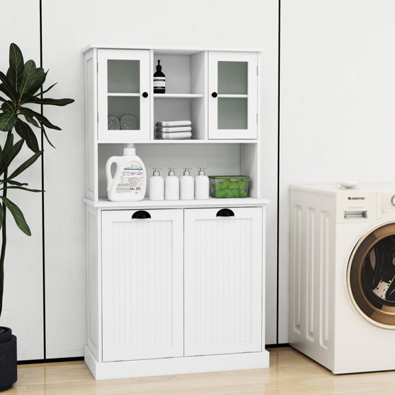 E1 MDF Construction - Double Storage Function - Home Laundry Room - Save Space and Hide Dirty Clothes