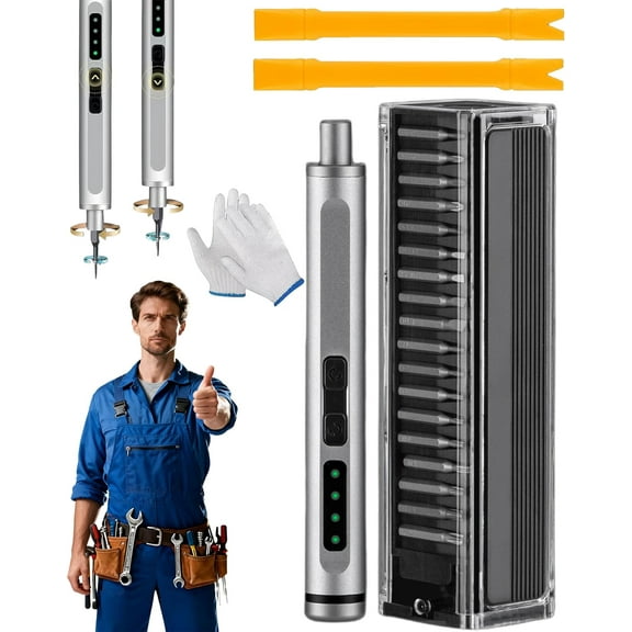 E1 Max 3.7v Mini Electric Screwdriver - 44-in-1 Magnetic Bits Set with Pop-Up Storage Box,3 Torque Settings with Joint-Friendly Control for Repairing Phones,Cameras etc