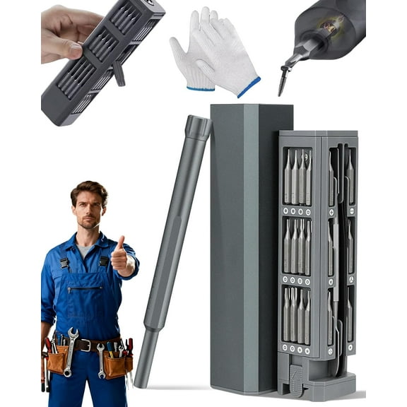 E1 Max 3.7v Mini Electric Screwdriver - 44-in-1 Magnetic Bits Set with Pop-Up Storage Box,3 Torque Settings with Joint-Friendly Control for Repairing Phones,Cameras etc