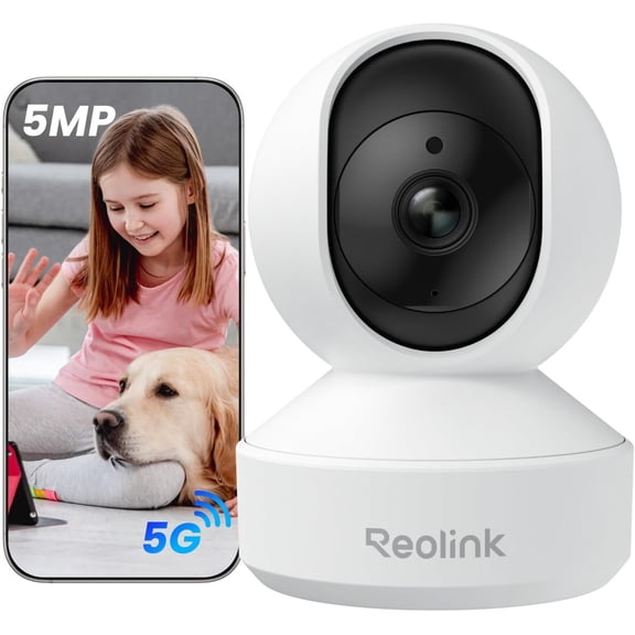 E1 Pro 3K PT Wi-Fi Indoor Camera for Baby & Pet Monitoring, Auto Tracking, 5MP Night Vision Enhanced by F1.6 Aperture, Person/Pet/Baby Crying Detection, 2.4/5GHz Wi-Fi, Two-Way Audio