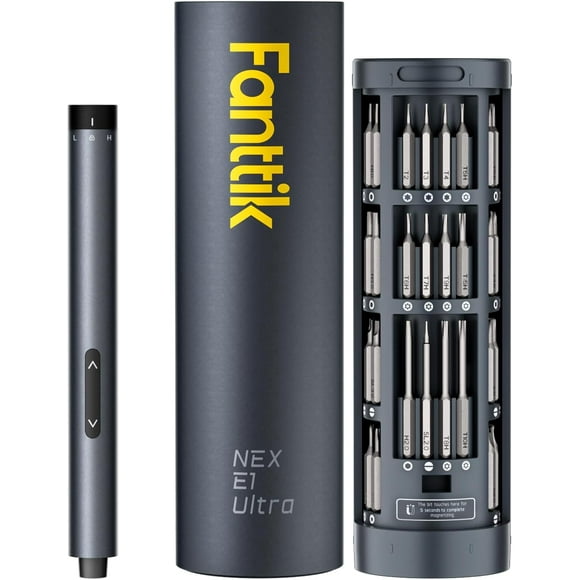 E1 Ultra 3.7V Mini Electric Screwdriver, Precision Electric Set, 50-in-1 Magnetic Bits, Magnetic Rotatable Storage, 5/32'' Hex, Electric Screwdriver for Electronics Phone Camera Laptop Watch