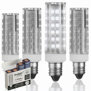 E11 LED Bulbs   5W - 50W Halogen Replacement - Dimmable - Mini-Candelabra Base Light Bulb - Replaces T4 /T3 JDE11   Day Light 6000K - for Ceiling Fans, Cabinet Lighting, Sconce & More- 4 Pack
