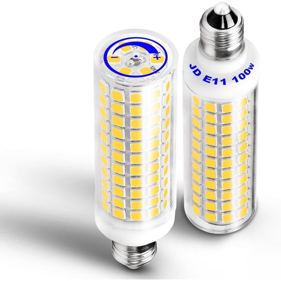 E11 Led Bulbs,JDE11 120V 100W Halogen Candelabra Bulbs Equiva Dimmable,T3 T4 Mini Base,4000K Natural White 10W 1000 LM E11 for Chandeliers,Candelabra,Ceiling Fan, Table Lamps,2Pack