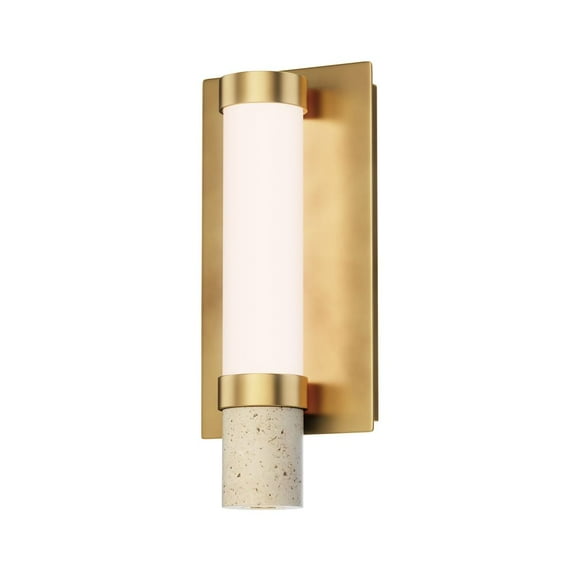 E11050-01TVGLD ET2 Lighting Travertine - 9W 2 LED Wall Sconce-12.75 Inches Tall and 5.5 Inches Wide