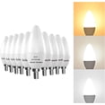 thumbnail image 1 of E12 LED 3-Color Candelabra Light Bulbs 60W Equivalent, with Warm White, Daylight, Natural White, Color Changing Light Bulb, 600 Lumen Chandelier Bulb, 5W B11 Candle Base, Non-Dimmable, 10 Pack, 1 of 1
