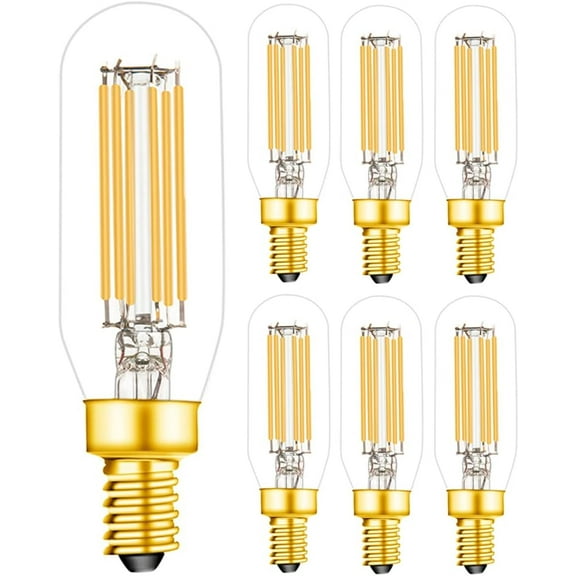 E12 LED Bulb, 60 watt Equivalent Candelabra Dimmable Chandelier Light Bulbs 6W 2700K Warm White Clear 600lm T6 E12 LED Edison Filament Vintage Candle Bulb with Decorative, AC120V, 6 Pack