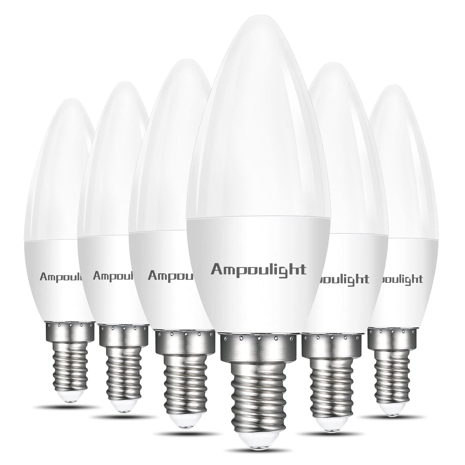 E12 LED Candelabra Bulbs 2700K Warm White 6W 60Watt Equivalent, Ceiling Fan Chandelier Light Bulbs