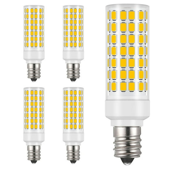 E12 LED bulbs 10W, 5 pieces, 3000K warm light, non-dimmable, no flicker, 110-220V, 360° beam Angle, suitable for chandeliers, table lamps, floor lamps, bedroom LED indoor lighting