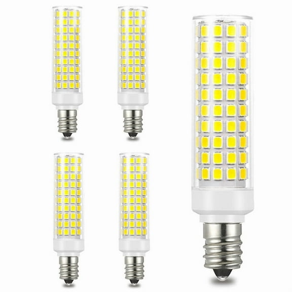 E12 LED bulbs 12W, 5 pieces, 6000K daylight, non-dimmable, no flicker, 110-220V, 360° beam Angle, suitable for chandeliers, table lamps, floor lamps, bedroom LED indoor lighting