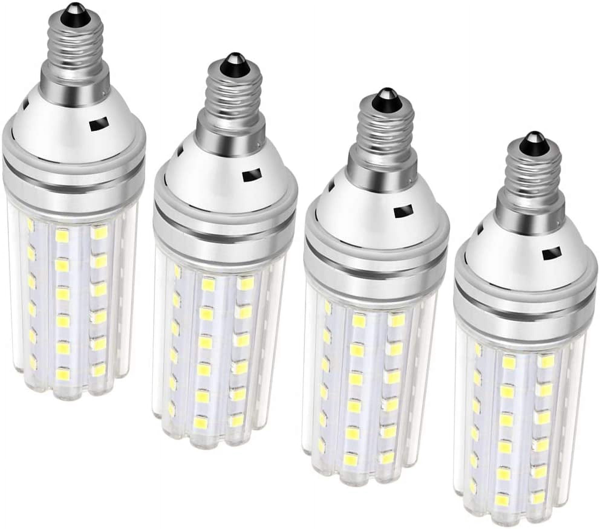 E12 Led Bulb 150 Watt Equivalent, 15W Led Candelabra Watt Light Bulbs 1500Lm Daylight White 6000k Led Chandelier Bulbs, Decorative Candle Base Non-Dimmable 4 Packs (Daylight White)