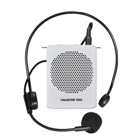 E126A Sound Amplifier Portable Rechargeable Mini Voice Amplifier with Wired Headmount Microphone & Waistband for for Teaching Singing Training Presentation