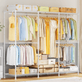 thumbnail image 1 of E14 Por Heavy Duty Closet Organizer System,Freestanding Clothing Racks for Hanging Clothes,Adjustable Garment Rack 70.1" W × 16.6" D × 76.4" H Hold 960 lbs, White, 1 of 9