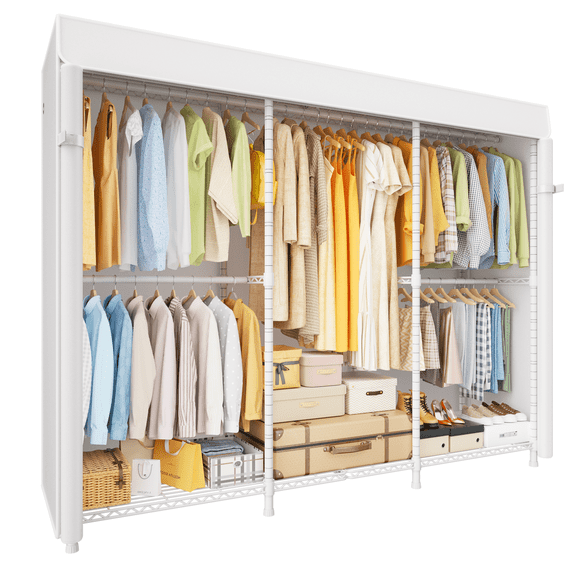 E14C Pro Heavy Duty Closet Organizer System，Freestanding Clothing Racks ...