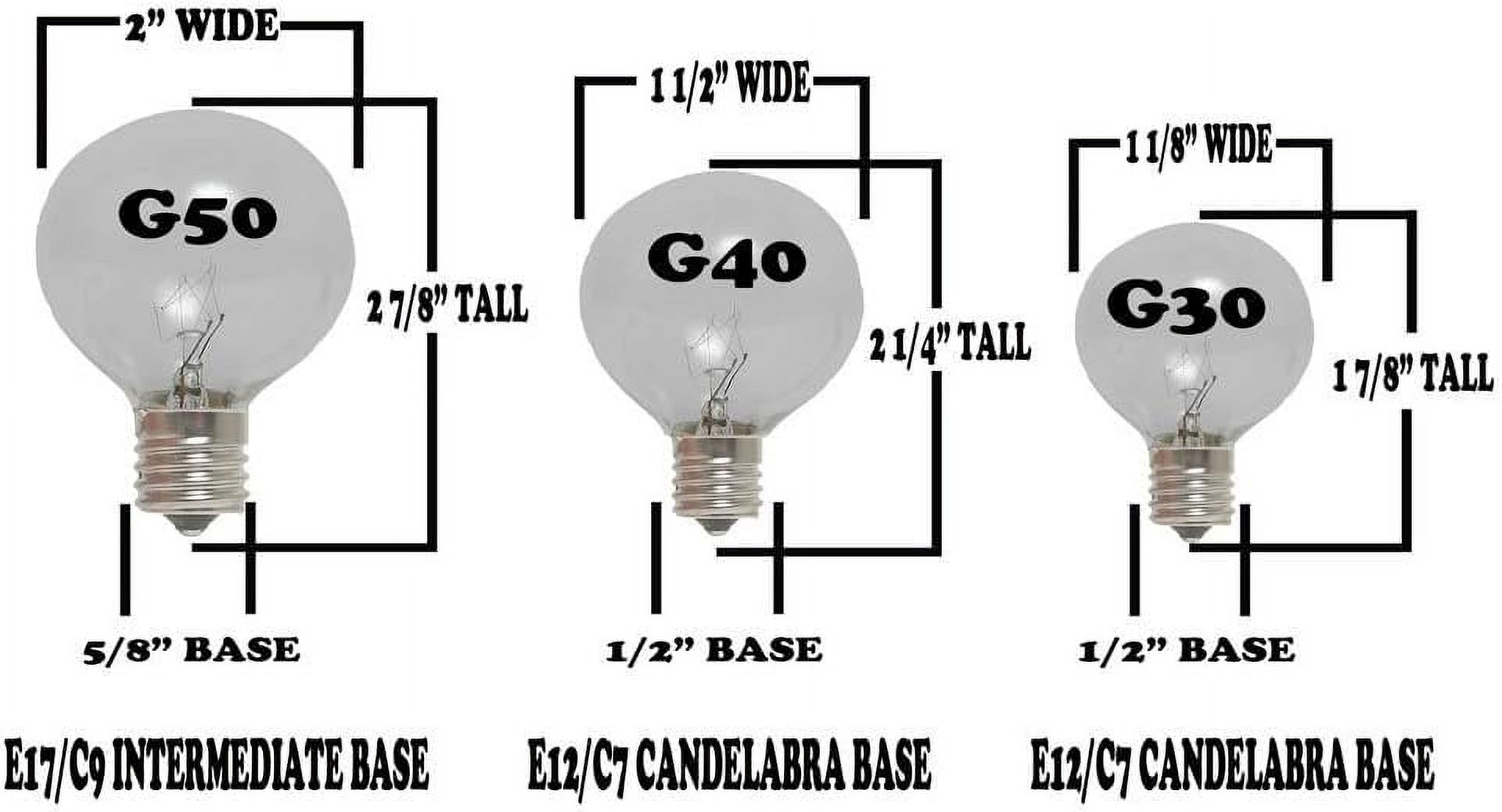 E17 Globe Outdoor String Lights, InLine, Grade, Backyard Garden Gazebo