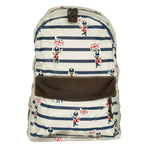 E177-COFFEE Happy Man Fabric Art School Backpack Outdoor Daypack  Blue