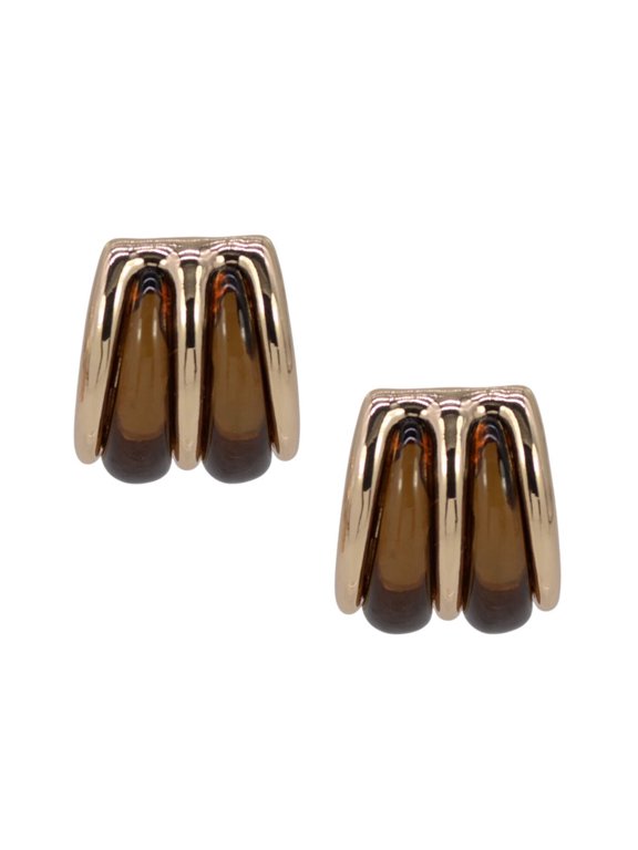 Drop Post Earring- Orange Tone