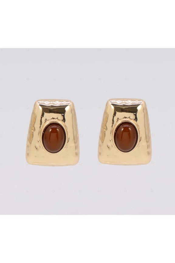 E1929 | Geometric Stone-Accent Stud Earrings | 25E6522
