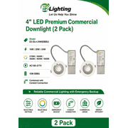 E2 Lighting 2-Pack 4 in Deep-Cup Reflector Adjustable Recessed LED Downlights with Emergency Battery Backup, IC Rated