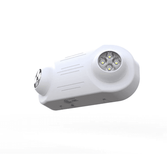 E2 Lighting 700LM LED Emergency Bug Eye Light, 90-Min Battery Backup, Dual Adjustable Heads, 120-277V, Wall Mount, White
