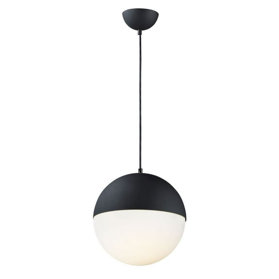 E20366-92BK ET2 Lighting Half Moon-12W 1 LED Large Pendant-11.75 Inches wide by 12.25 inches high-Black Finish