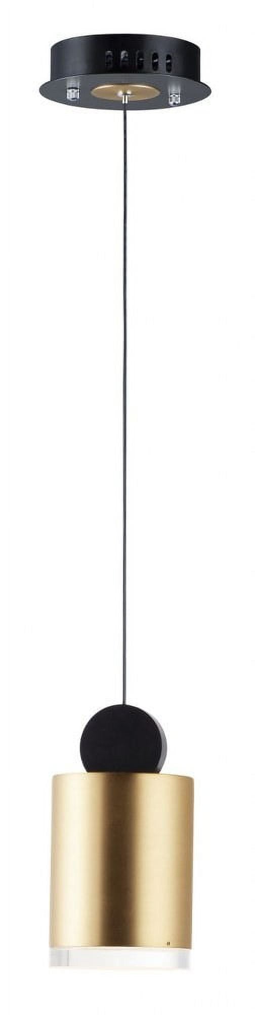Black and Gold LED Pendant Light with Clear Acrylic Shade