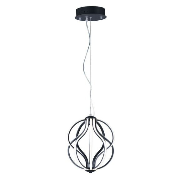 E21172-BK ET2 Lighting Aura-32.5W 1 LED Pendant-12 Inches wide by 14 inches high-Black Finish
