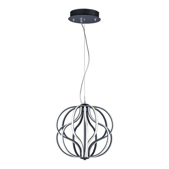 E21174-BK ET2 Lighting Aura-60W 1 LED Pendant-17 Inches wide by 18 inches high-Black Finish