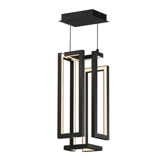 E21261-BK-ET2 Lighting-Penrose - 23W 1 LED Pendant-18 Inches Tall and 7 Inches Wide-Black Finish