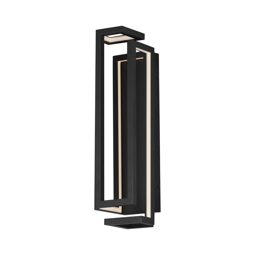 Penrose Matte Black Cubist LED Wall Sconce, Dimmable 24"