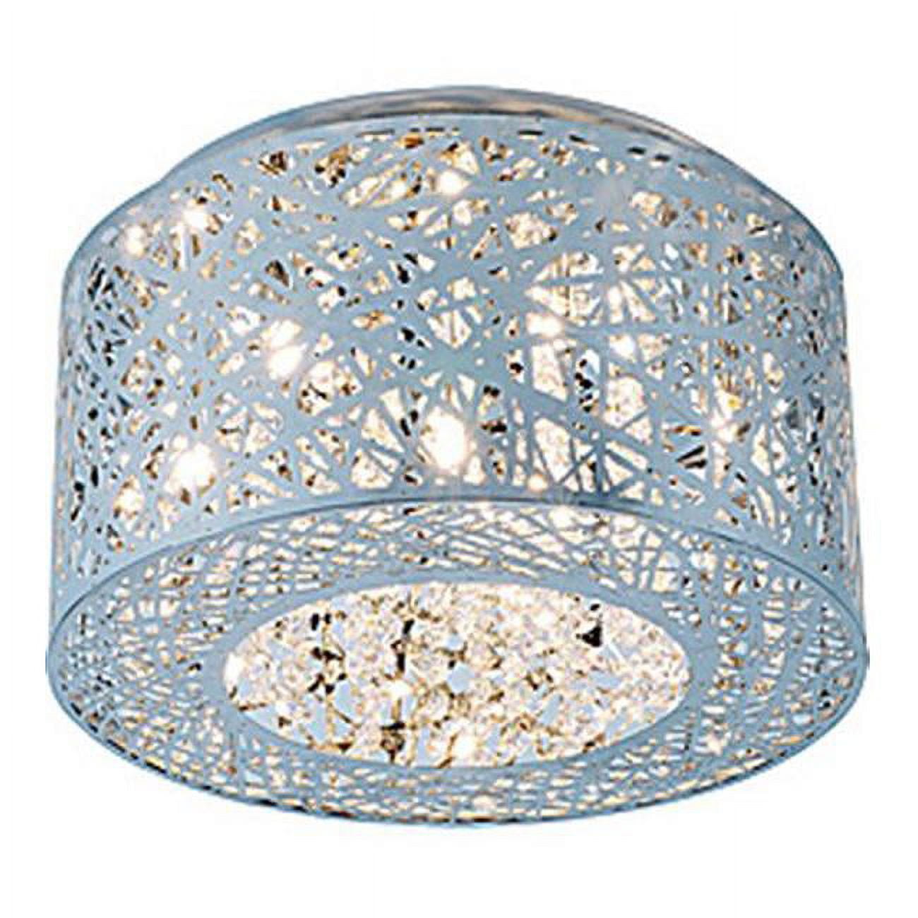 Inca Collection 7-Light Polished Chrome LED Flush Mount with Crystal Sheath