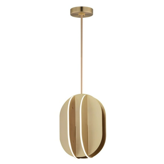 E21486-SBR-ET2 Lighting-Interval - 14.25 Inch 35W 1 LED Medium Ellipse Pendant-Satin Brass Finish