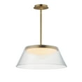 thumbnail image 1 of E22088-144SBR ET2 Lighting Jensen - 28W 1 LED Pendant-7.5 Inch Tall and 18 Inch Wide-Satin Brass Finish-Clear Ribbed Glass Color, 1 of 5