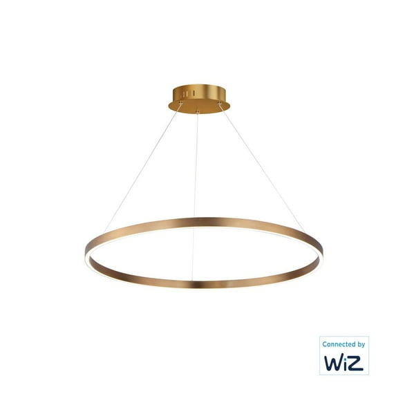 ET2 E22726-GLD 32 in. Groove LED Pendant, Gold & Black